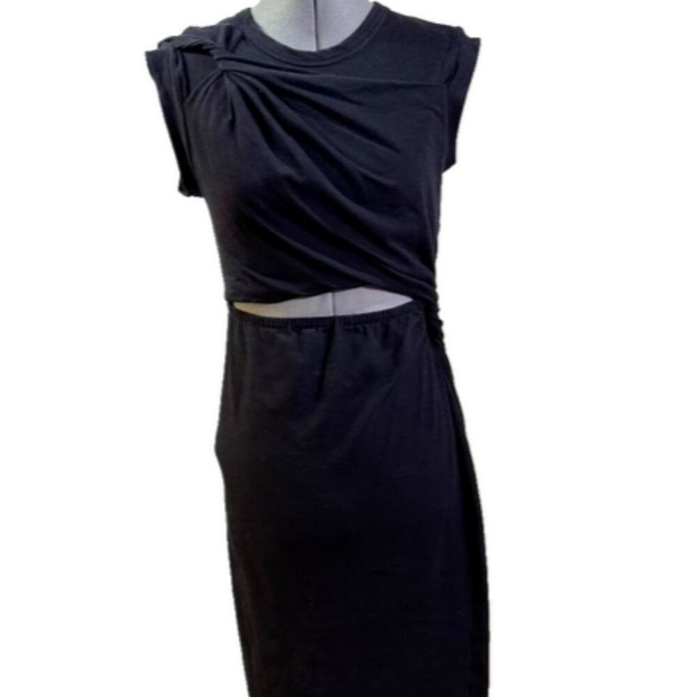 Vici draped cut out cotton hourglass knee length dress, S would fit to XXS